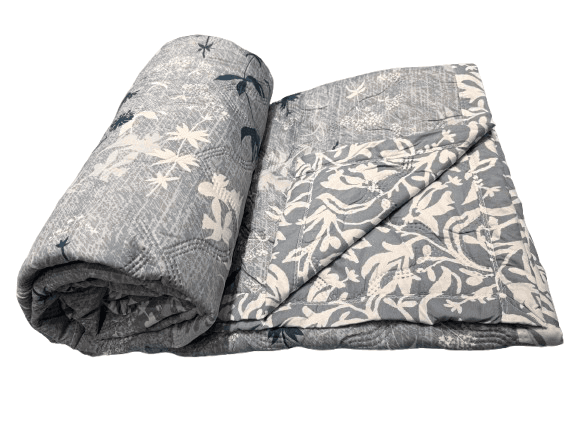 Blue Leaf Harmony Ultrasonic Double Bed Comforter By Crimson