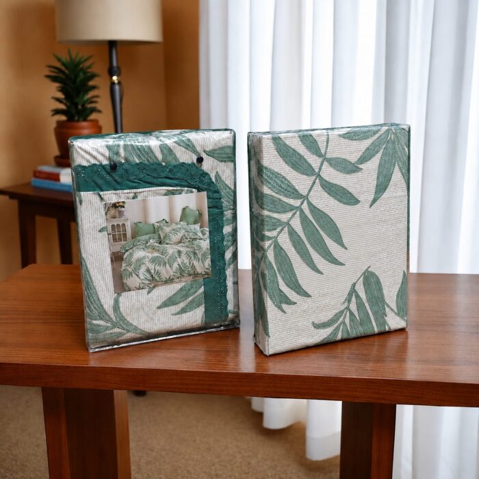 ELEGENT PRINTED BEDSHEET WITH LACE IN PILLOW COVERS